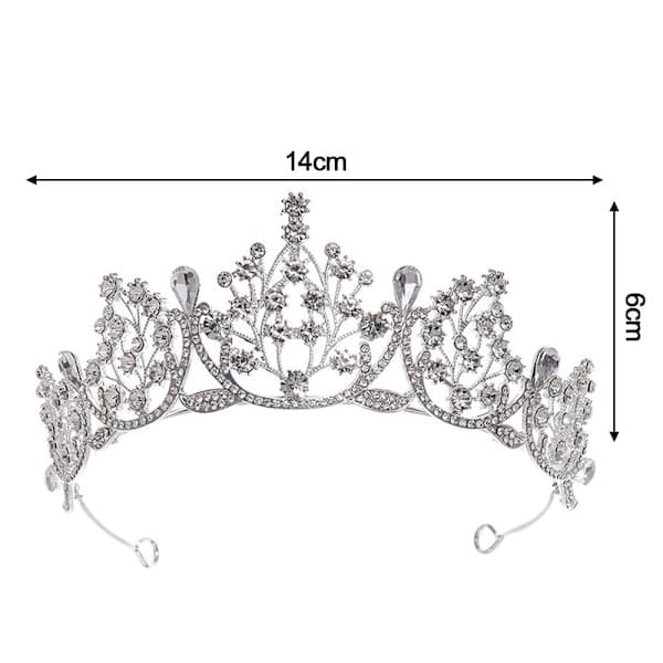Prinsessekrystall Tiara Rhinestone Hårbånd SVART[BEMS]