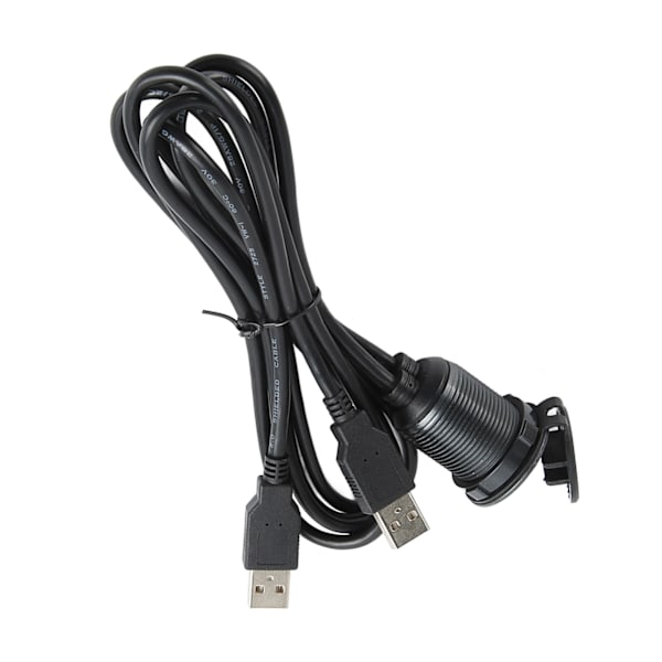 2 porter dobbel USB 2.0 hann til USB 2.0 hunn 1 meter 480 Mbps profesjonell plug and play USB dashbordmonteringskabel med LED-lys
