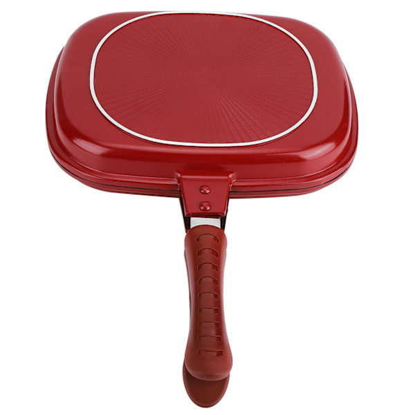 Red Square NonStick Dubbelsidig Stekpanna 28cm - Perfekt för Grill och Kök