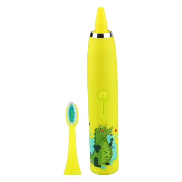 Elektrisk tannbørste for barn 4 gir 8 børstehoder USB-lading Elektrisk tannbørste for barn Gul
