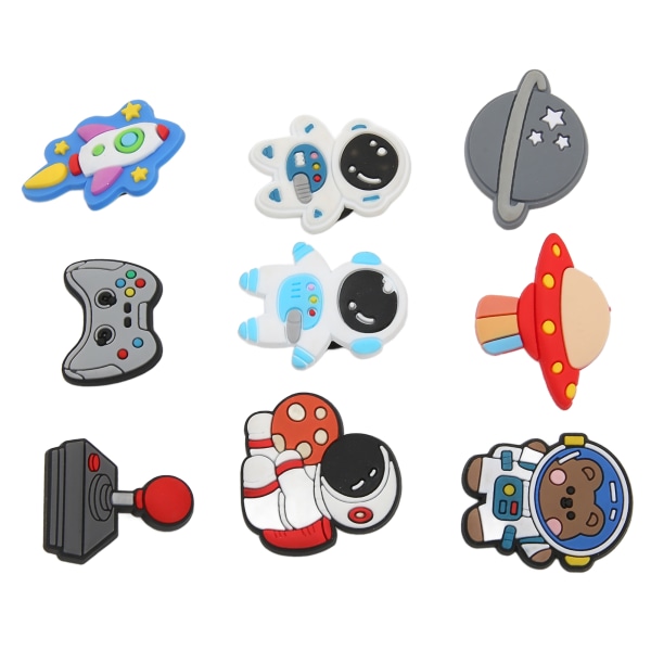 50 stk. Rum Planet Mønster Sko PVC Vandafvisende Charm Tegneserie Astronaut Rumskib Sko Dekoration