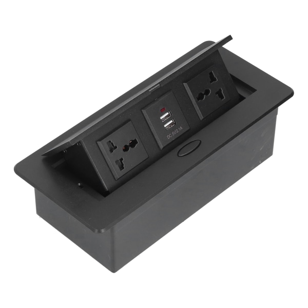 Golv eluttag Pop Up Desktop-uttag 3-hål Dubbla USB power Tillbehör 250V 13A