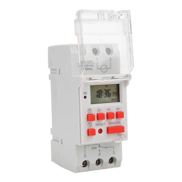 TM919BK 85~265V AC 30A LCD 7 Dagers Programmerbar Digital Timerbryter