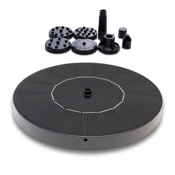 【BEMS】Sommersalg Springvand - Solcellefontæne / Vandfontæne Solcelle - 16 cm Sort