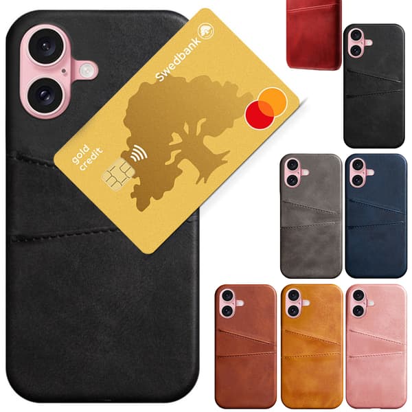 【BEMS】Compatible with Apple Compatible with iPhone 16 Case Card - Black Svart Kompatibel med iPhone 16