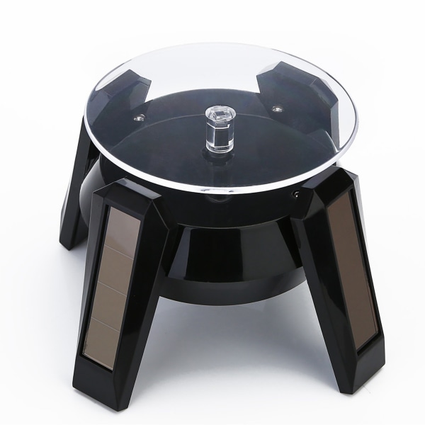Pyörivä näyttöjalusta 360 astetta Automaattinen pyörivä aurinkopaneelin näyttöpöytämalli Kuva Jalusta näyttöpöytä Kääntöpöytä musta -+