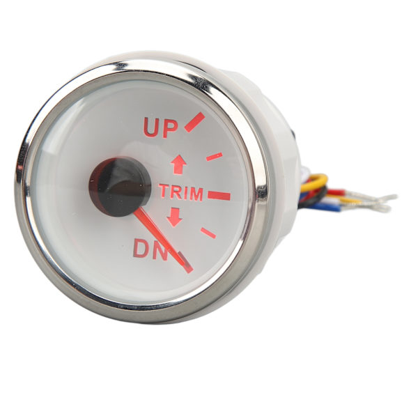52MM veneen trimmin mittari ruostumaton teräs DC9 - 32V UP DN merenkulun trimmitasapainomittari jahdeille Veneet Valkoinen kellotaulu hopeakehyksellä