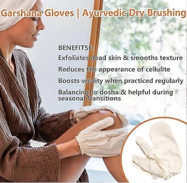 【BEMS】2025 Garshana Handskar Rå Silke Massagehandskar Ayurvedisk Massage
