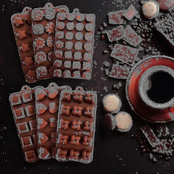deler kakeform multifunksjonell silikonsjokoladeform L baking