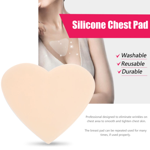 Silikon brystforsterkningspute Anti rynke Antialdring Brystløftende brystlapp Flesh Heart++/