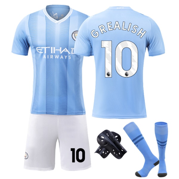 BE-Fodboldtøj bekræftet version 2324 Manchester City Home No. 9 med sokker 28
