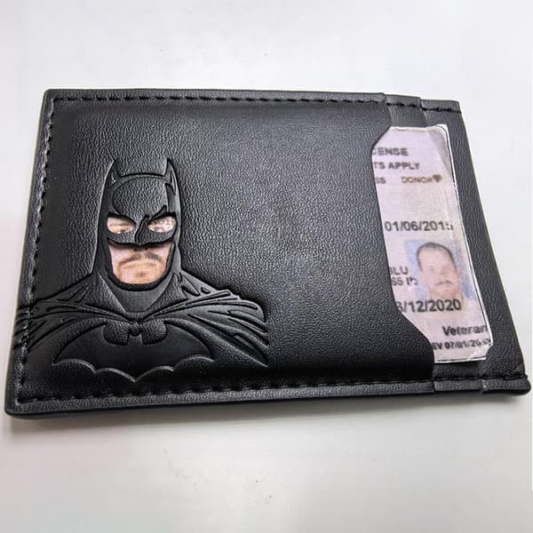 Batman Läderkorthållare Plånbok med Superhjältemask Design[BEMS] 1pc