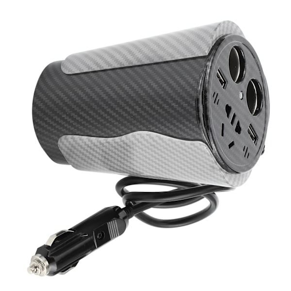 Bil-inverter 12V til 220V LED Power Converter Cup Kulfibertype Modificeret sinusbølge autoplader med 220V/10A stik