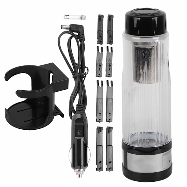 Kannettava Auton Sähköinen Vesikeitin - 12V / 24V, 95W, 420ml, Matkustus Teemuki Veden Lämmitin (Musta)