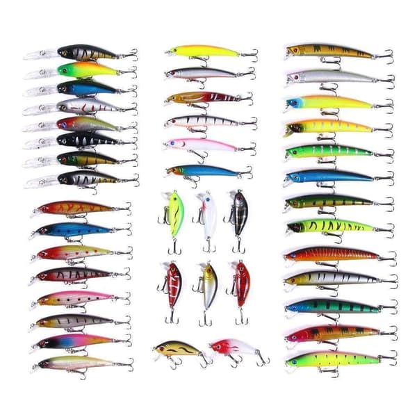 43-pack fiskedrag wobbler, Minnow mixed multifärg multicolor