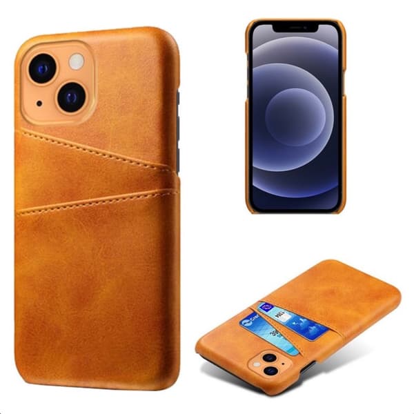 【BEMS】Compatible with iPhone 14 case card - Dark brown Mörk brun Kompatibel med iPhone 14