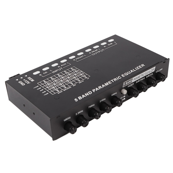 Bilstereo Equalizer Justerbar 5 Bånds Eksakt Tuning EQ Tuning Crossover Forsterker Grafisk Equalizer
