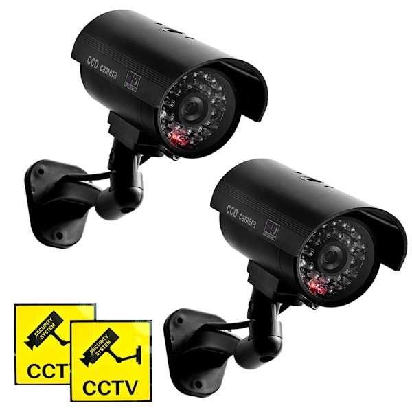 Dummykamera CCTV Säkerhetsövervakningskamera Simuleringsröd IR-LED Simuleringskamera för Utomhus Inomhus