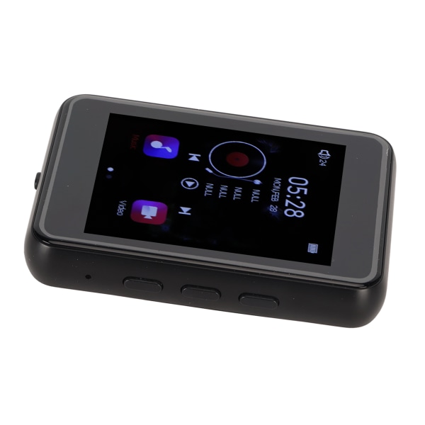 TIMH MP3-spiller 2,4-tommers full berøringsskjerm Tapsfri lyd Bluetooth 5.0 FM-radioopptaker Innebygd høyttaler MP4 MP5-musikkspiller