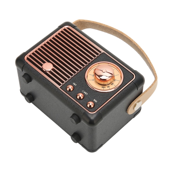Retro Bluetooth -högtalare HiFi Stereo Snabb överföring Låg power Bärbar vintage högtalare för hemma utomhus Svart ++