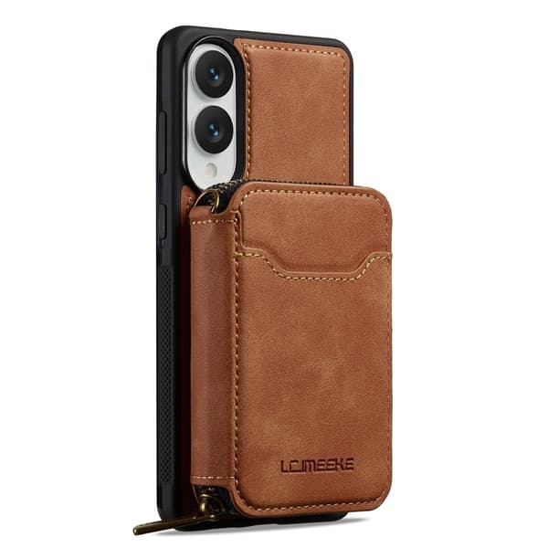 LC.IMEEKE L6 til Samsung Galaxy S25 Edge Pungcover Kunstlæder - Brun