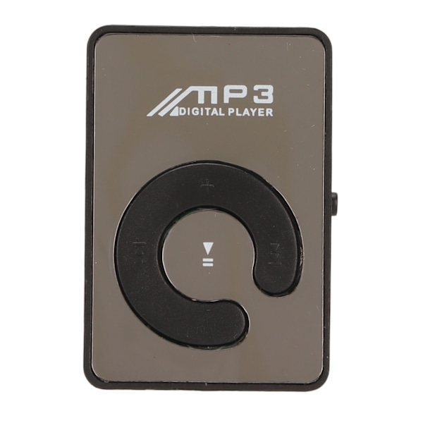 Bærbar letvægts mini MP3-musikafspiller med rygclips og hukommelseskortslot til daglig skolebrug, sort