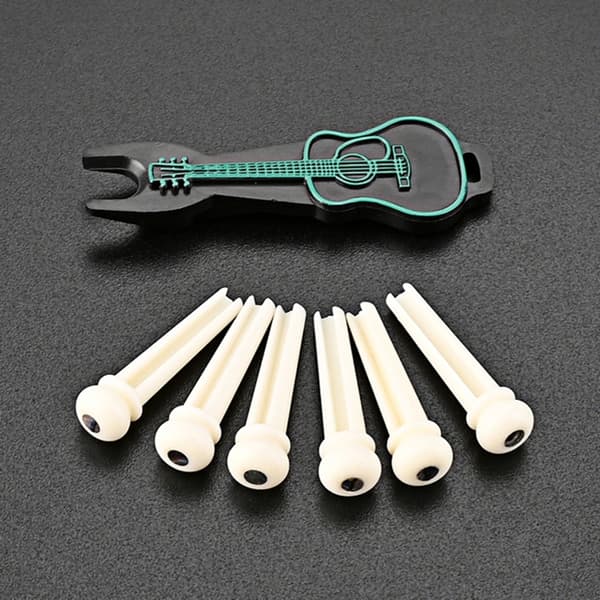 Gitarrbryggstift 6 st ändstift akustisk gitarr 6 strängar spikstift reservdelar[BEMS]