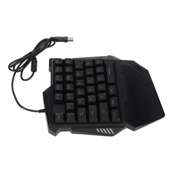 Enhandsspeltangentbord 35 nycklar Färgglad bakgrundsbelysning Professionellt USB gränssnitt Ergonomiskt RGB-tangentbord för PC ++