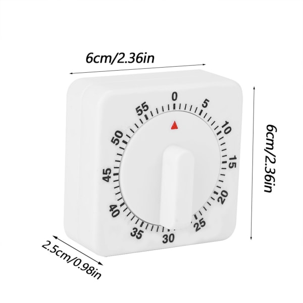 60 Minutters Mekanisk Timer - Bærbar Bage- og Køkkenredskab