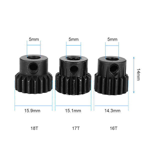 32DP ￠5mm 13-15T 16-18T 19-21T Motorväxeluppsättning för 1/8 RC-bil (16T 17T 18T)