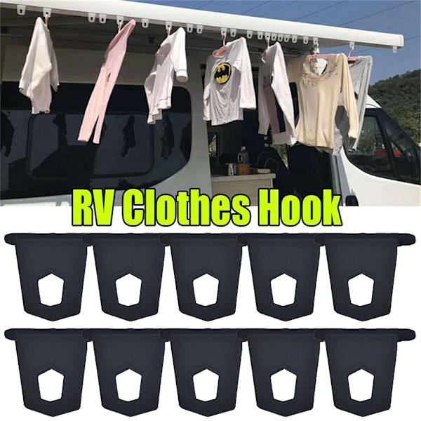 10st Utomhus RV Markis Hängare RV Markis Krokar S Formad krok Kit Camping Husbil Tält Krokar Husbil Tillbehör