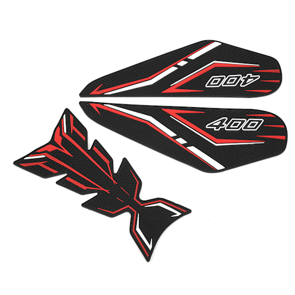 3 stk. Gas Tank Sticker Guard Anti Slip Beskyttelsespude Passer til Kawasaki Z400 NINJA 400 Rød