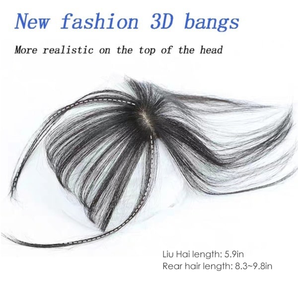 3D Air Bangs Hair Topper Extension Usynlig Sømløs Tynne Neat Air Bangs++/