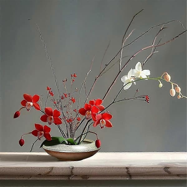 Ikebana Vase Kit Keramisk Blomsterfrosk Vase for utstillinger Mossa og hydroponiske planter Dekor Gave B