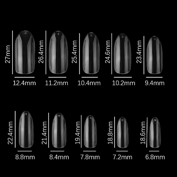 【BEMS】False nails, 500 pcs acrylic nails capsules transparent nails