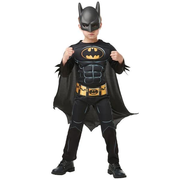Deluxe Batman-kostyme med maske for gutter - 9 til 10 år (134 til 140 cm) 5-6 years old