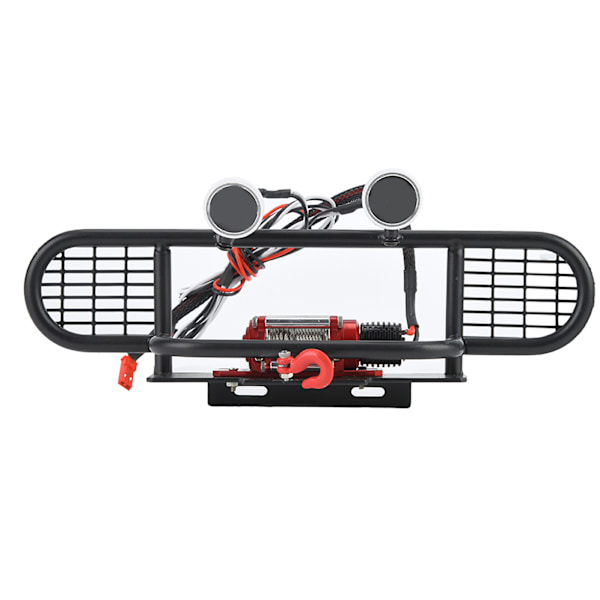 RC-Frontstötfångare med 2 Runda LED-lampor och Vinschfjärrkontroll för Traxxax TRX‑4 1/10 Crawlerbil