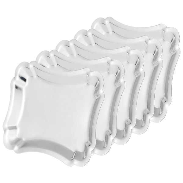 Elegant Servettallrik i Rostfritt Stål med Spetskant - 5-pack
