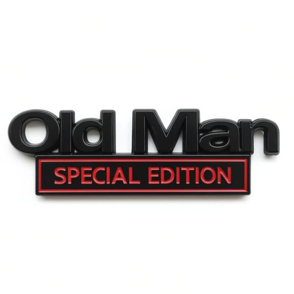 st Represeint Old Man Edition Bilemblem Universal Passform Biltillbehör Kompatibel med Alla Fordon Black Red Black Red SPECIAL