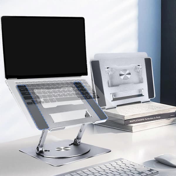 Laptopstativ til skrivebord Ergonomisk foldbart computerstativ Justerbar højde til samarbejde Nem opbevaring Apple Sølv Apple Silver