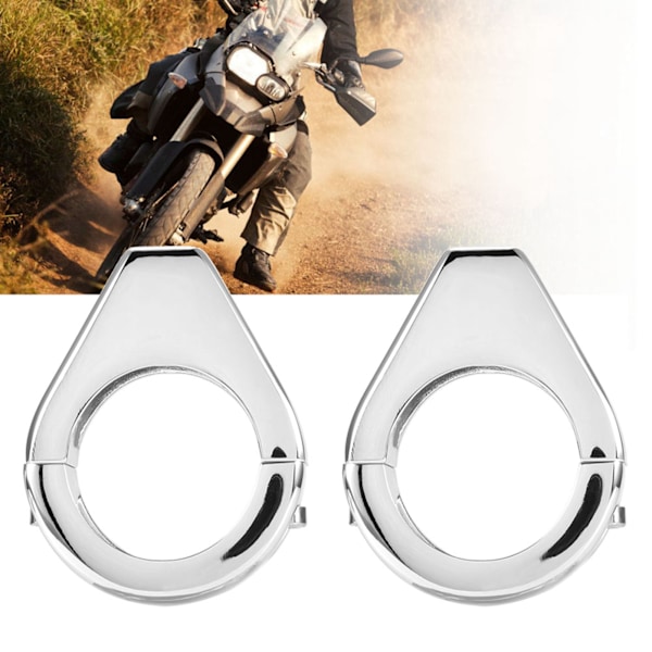 Aluminiumlegering Motorcykel Modifierad Blinkers Ljusfäste 41mm Gaffelklämmor Silver