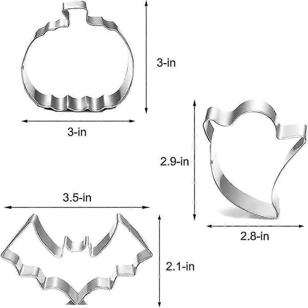 Halloween Cookie Cutters - 5 Pieces Cookie Cutter Set - Pumpkin, Bat, Ghost, Cat and Witch Hat Shapes For Halloween-QJWL