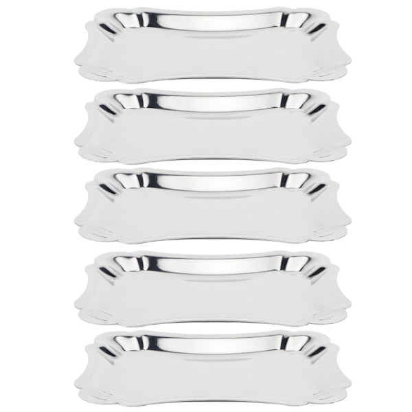 Elegant Servettallrik i Rostfritt Stål med Spetskant - 5-pack