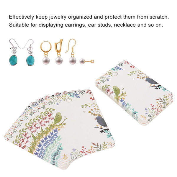 100 st Ear Stud Örhänge Display Förvaring Pappers Smycken Halsband Kort Hårsnodd Förvaringskort