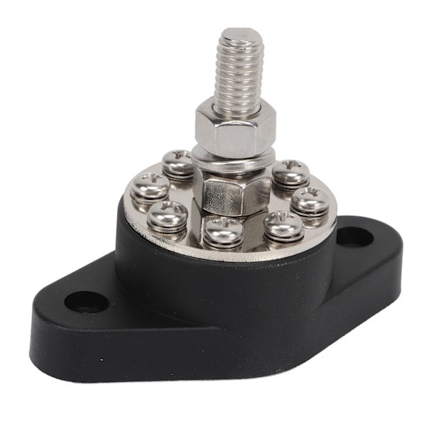 180A DC48V distributionsboltkoblingsstolpe med 8 tilslutningsblokke 3/8in Generelle batterikoblingsbolte til autocampere, både, Sort