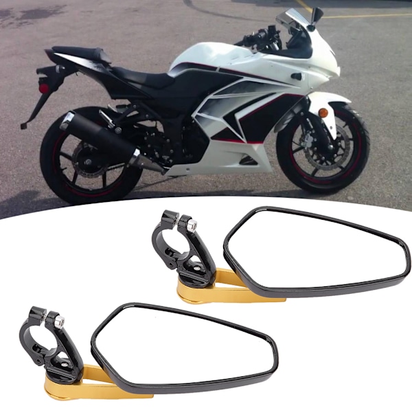 22mm Styr Sidespejle til Street Racing Motorcykler Scootere Side View Guld