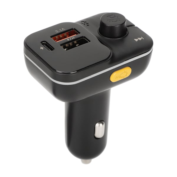 Auton MP3-soitin FM Bluetooth 5.0 -lähetin, handsfree-puhelut, Bluetooth-auton sovitin, tunnelmavalaistus, 12–24V C24
