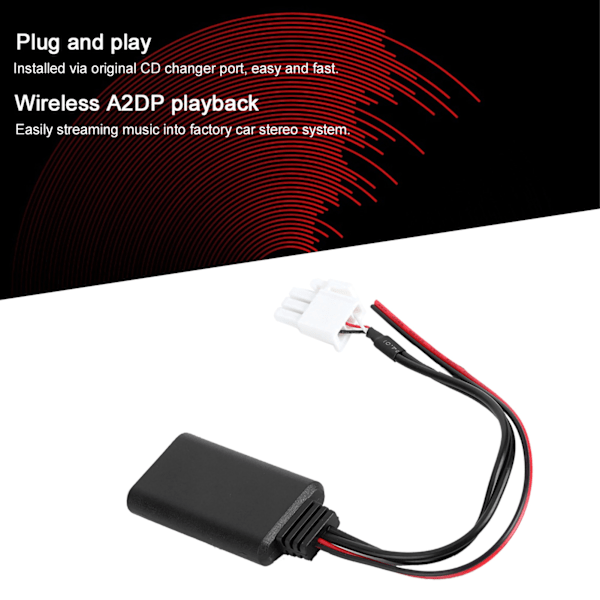 3-polig AUX Bluetooth Trådlös Ljudkabeladapter Stereo Musik Passar för Honda GL1800 Goldwing