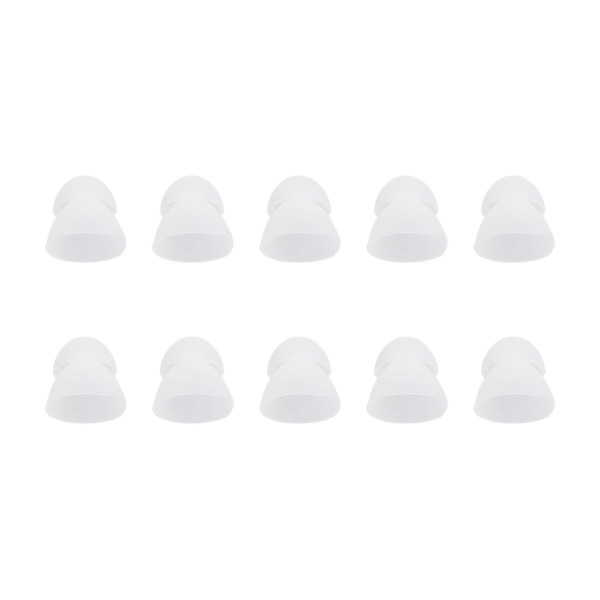 10 st/set Hörselhjälpsdomer 10 mm Dubbla Basdomer Silikonöronproppar Ersättning för Hörförstärkare Vit