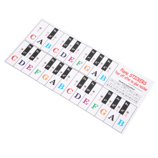 Piano Key Sticker Elektronisk orgel Universal Keyboard Gjennomsiktig notasjon Selvklebende//+